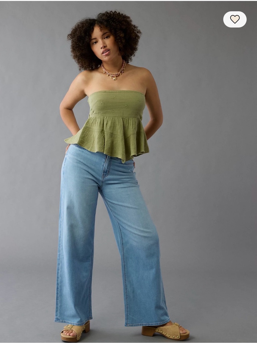 Wide Leg Light Blue Women’s Jeans - Light Blue